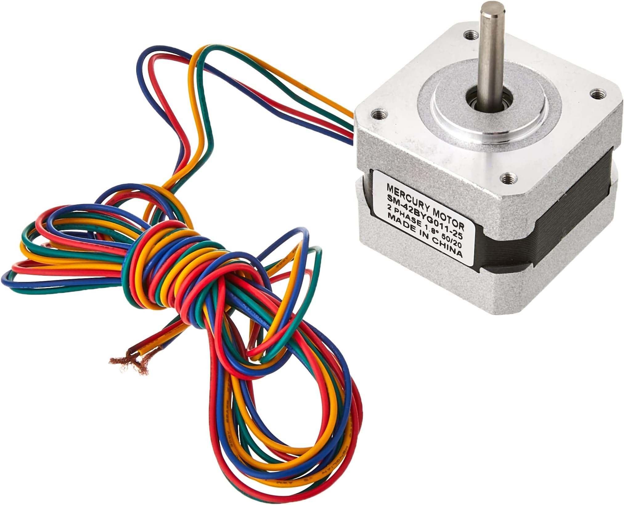 Cool Components SM-42BYG011-25 Mercury NEMA 17 Bipolar Stepper Motor with 4-Wire Cable Attached - Silver
