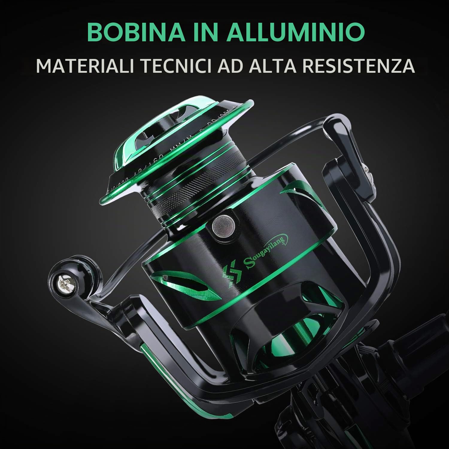 Sougayilang Mulinello da pesca leggero 6,2: 1 rapporto di trasmissione ad alta velocità con 12 + 1 bobina in alluminio BB e CNC per la pesca di acqua dolce e acqua salata