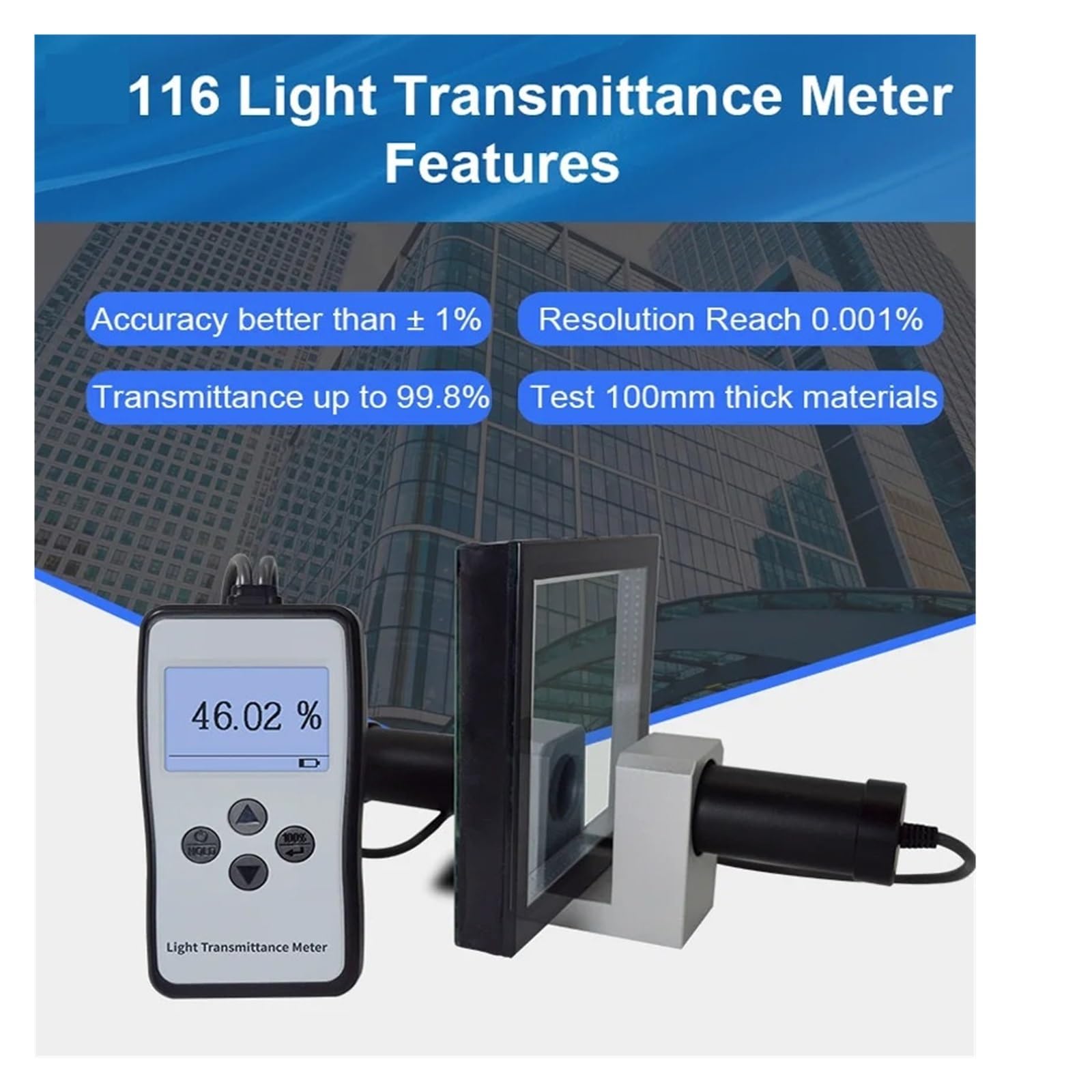Miernik odcienia, 1 szt. Miernik przepuszczalności światła 116 380nm-760nm Miernik luminancji Tester świetlny