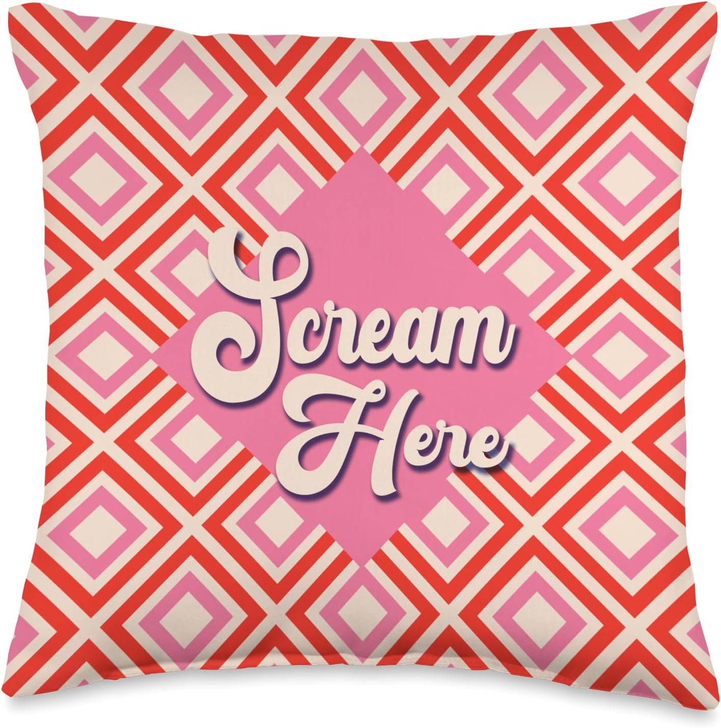 Scream Here Throw Pillow