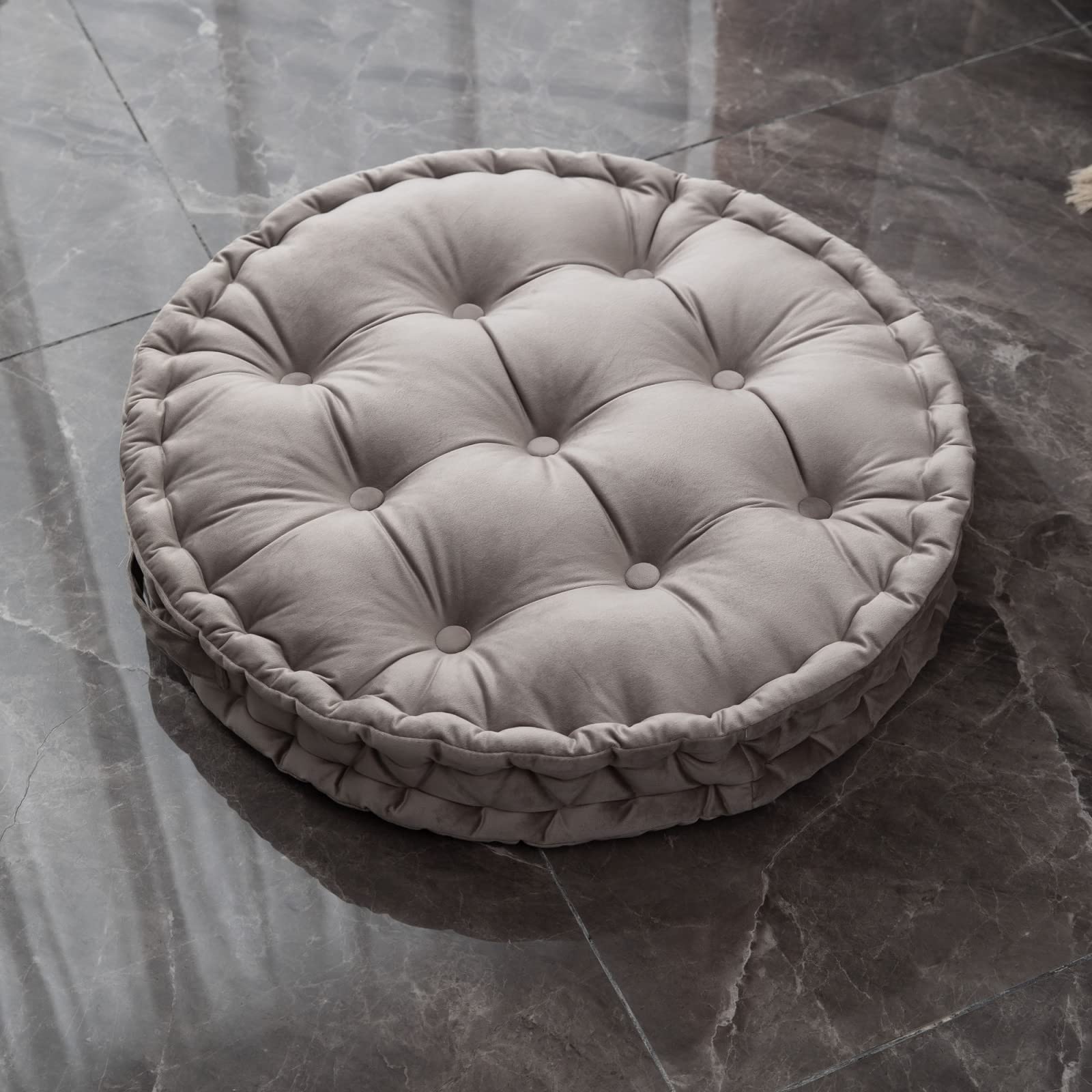 Coussin de sol rond pour espace yoga, méditation zen et lecture