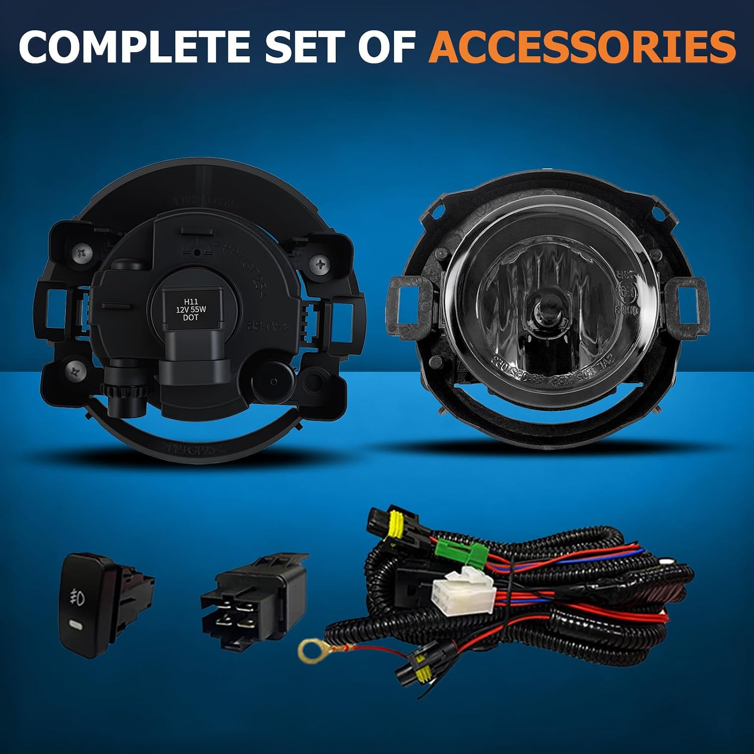 Boxlight Fog Lights,Fog Light Assembly Halogen Fit for 2005-2015 Xterra / 2010-2019 Frontier - Halogen,Clear Lens