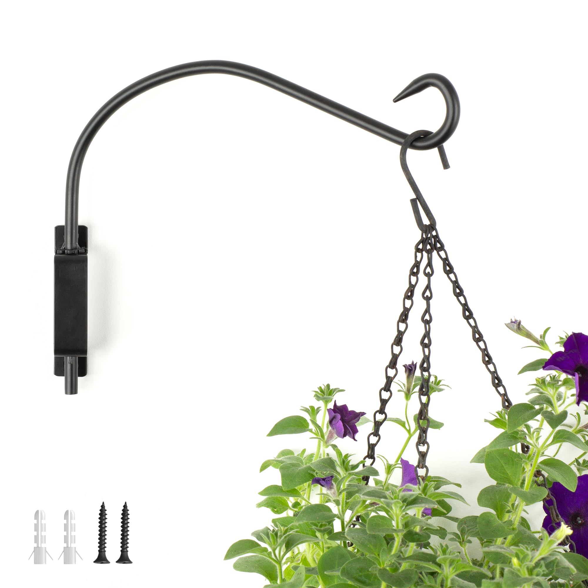 Livivo 12 Inch Swivel Hanging Basket Bracket Wall Hook For Hanging Baskets Garden Bracket With Screws And Plugs from B&Q