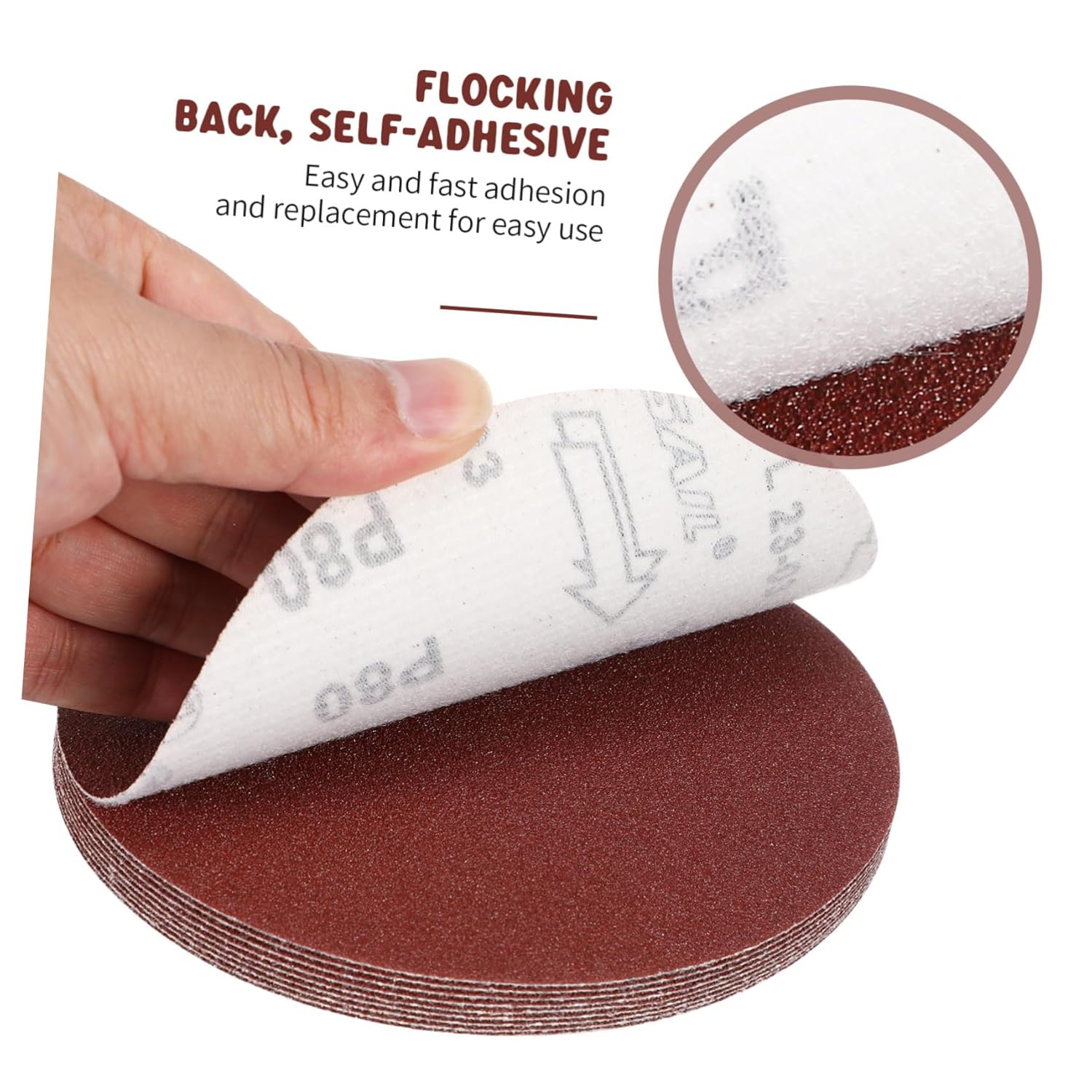 POPETPOP 100Pcs Sanding Discs Coarse Grit Paper Pads for Efficient Grinding and Strong Adhesive Reliable and Tear Resistant Paper Disks