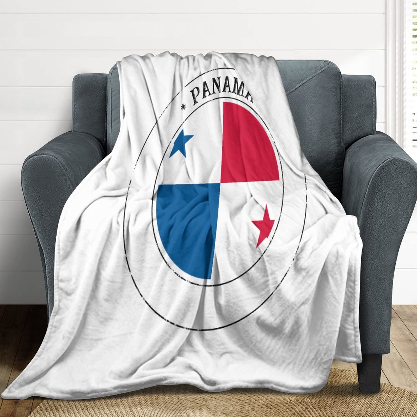 Couverture drapeau du Panama chaude douce flanelle polaire pour lit et canapé