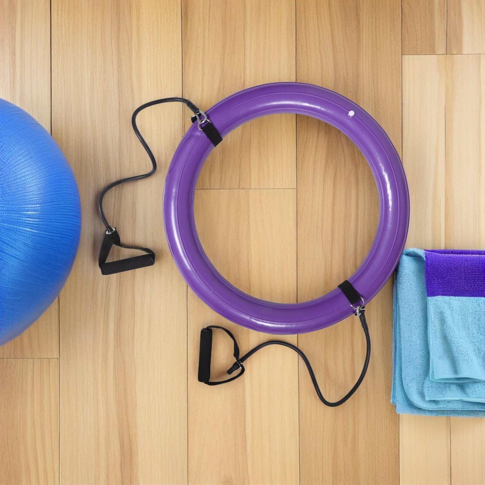 Cabilock Base Stabile per Palla da Yoga 60cm in PVC, Porpora | Anello Fisso Anti-scoppio, con Impugnatura Integrata, Supporto Rinforzato per Casa e Attività All'aperto
