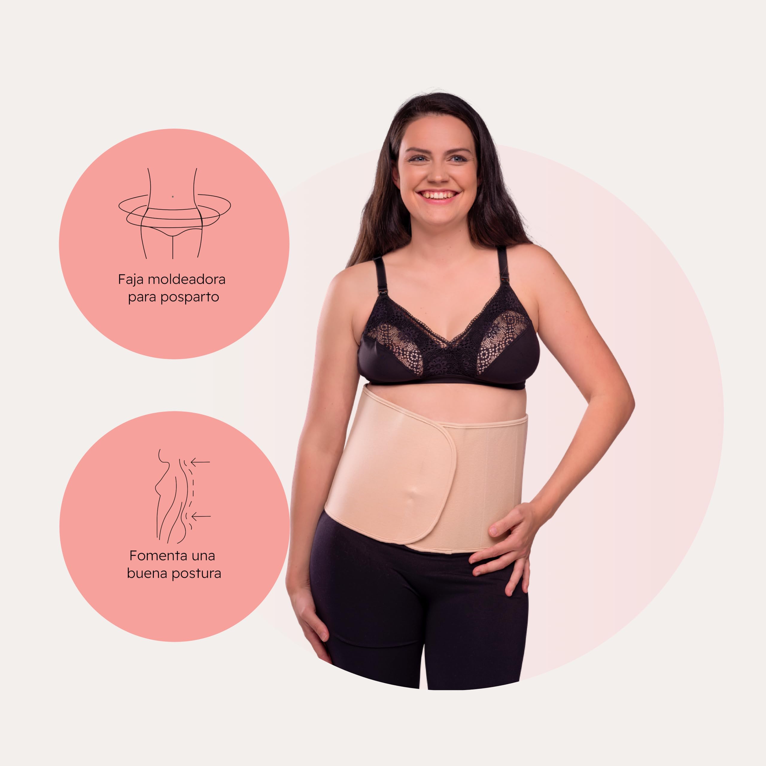 Carriwell Vientre Banda Ajustable Con Cierre De Velcro, Es Compatible Con La Regresión Después Del Embarazo, Barriga Vendaje, Reduce Las Estrías Mujeres[Beige][Grande/Xtra Grande]