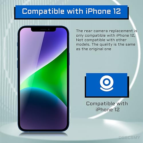 Miniatura 3 de Para iPhone 12 Cámara Trasera Reemplazo OEM Módulo 12MP Lente Trasera Principal Piezas con Lente Ultra Amplia Lente OIS HDR Fotos 4K Video Flex