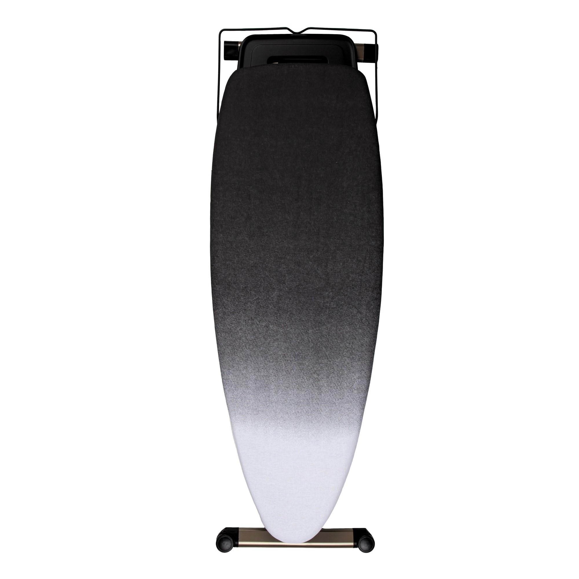 GoldVIP Table à Repasser Grande et Professionnelle | 130x47 cm | Pliable, Robuste et Stable | Hauteur Réglable | roulettes | Surface XXL Large | Aluminium | Idéale Centrales Vapeur | Fabriquée Europe