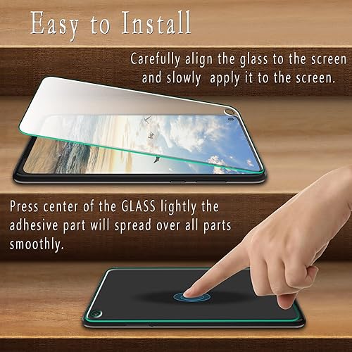 Miniatura 4 de HPTech Protector de pantalla de vidrio templado compatible con Moto G Power 2021, dureza 9H, agujero de cámara recortado, compatible con funda