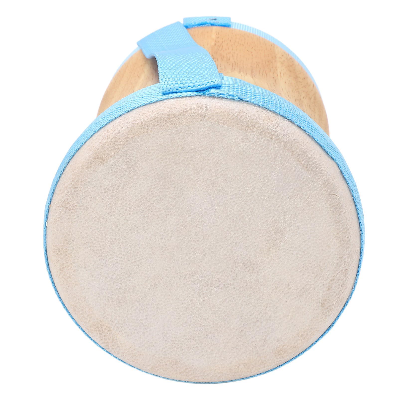 Tambour Bongo à main, instrument de percussion musical en peau de mouton avec sangle de transport et bâton (bleu)