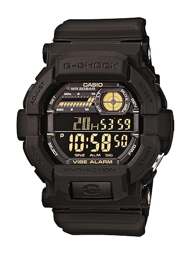 Casio G-Shock GD-350-1B | 200M WR | Resistente a los golpes | Alarma de vibración | Cronómetro de 1/100 seg. + Temporizador de cuenta regresiva | Hora de la palabra | Múltiples alarmas