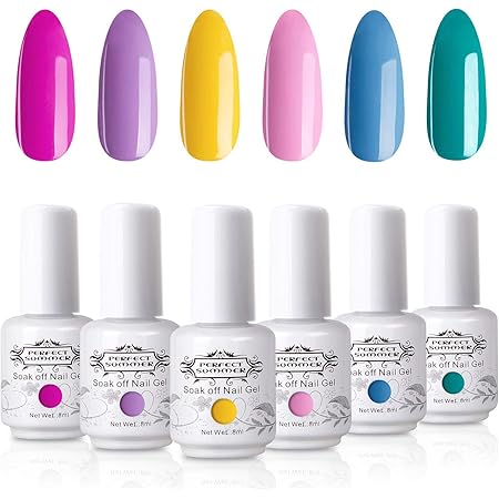 Amazon ジェルネイル カラージェル 8ml 6色セット Uv Led対応 ポリッシュタイプ パステルカラー Perfect Summer ジェルネイル 通販