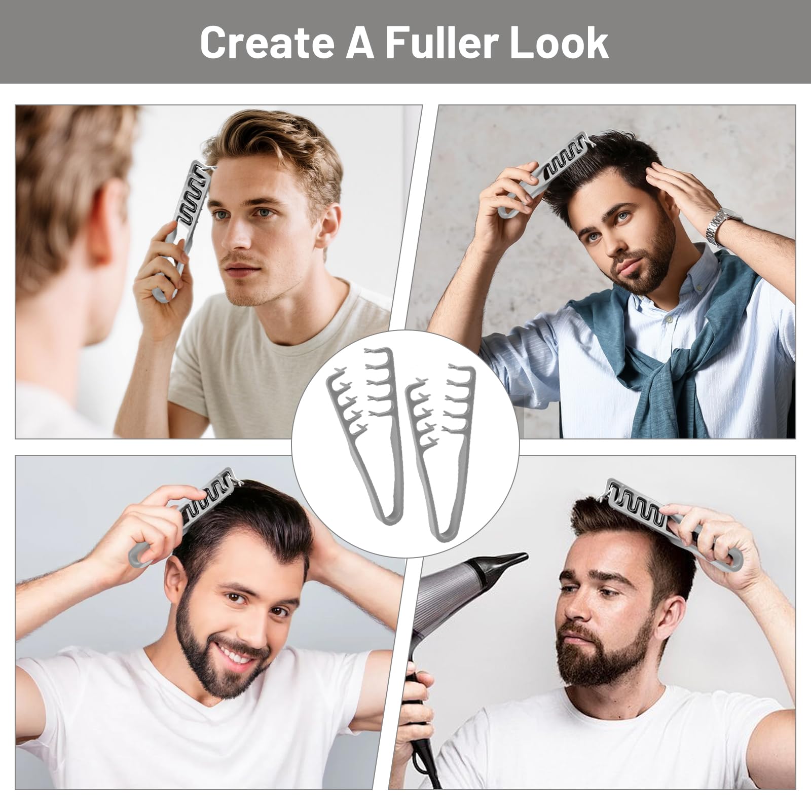 2 Pièces Peigne Cheveux À Texture Pliable, Peigne Grosse Dent Large, Outil Volumisant les Racines, Accessoire Peignes Coiffants Cheveux, pour Un Toilettage Volumineux et Précis