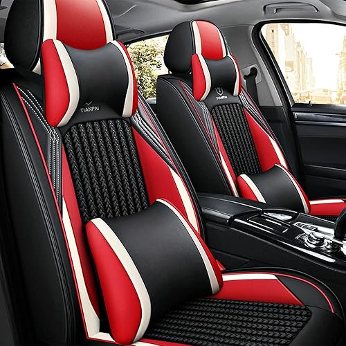 Miniatura 2 de Ruberpig Juego completo de fundas de asiento de coche de lujo adecuadas para Dacia Sandero Stepway seda de hielo y cuero para asiento de 5 asientos