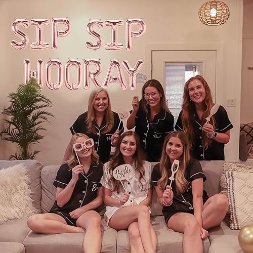 Miniatura 5 de Suministros de despedida de soltera, decoración de oro rosa, sorbo, sorbo, hurra, globo, bandera, brunch, despedida de soltera, boda, compromiso,