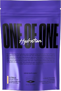 ONE of ONE Hydration Electrolyte Powder Fast-Acting Hydration with Science-Backed Electrolytes, Essential Minerals & Vitamins Zero Sugar, Vegan, Gluten-Free Citrus Flavor, 30 Servings