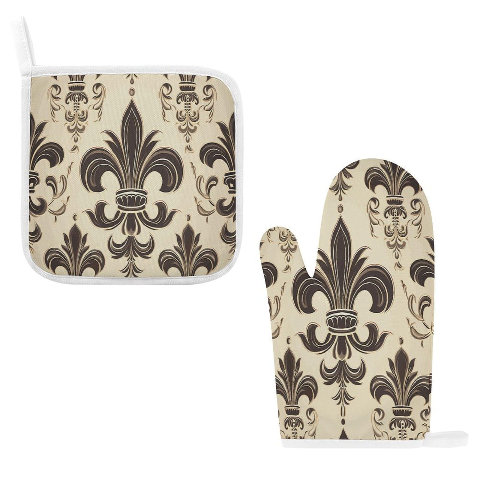 Fodpand Style Fleur-De-Lis And Coat Arms Knight Oven Mitts And Pot Holders Sets
