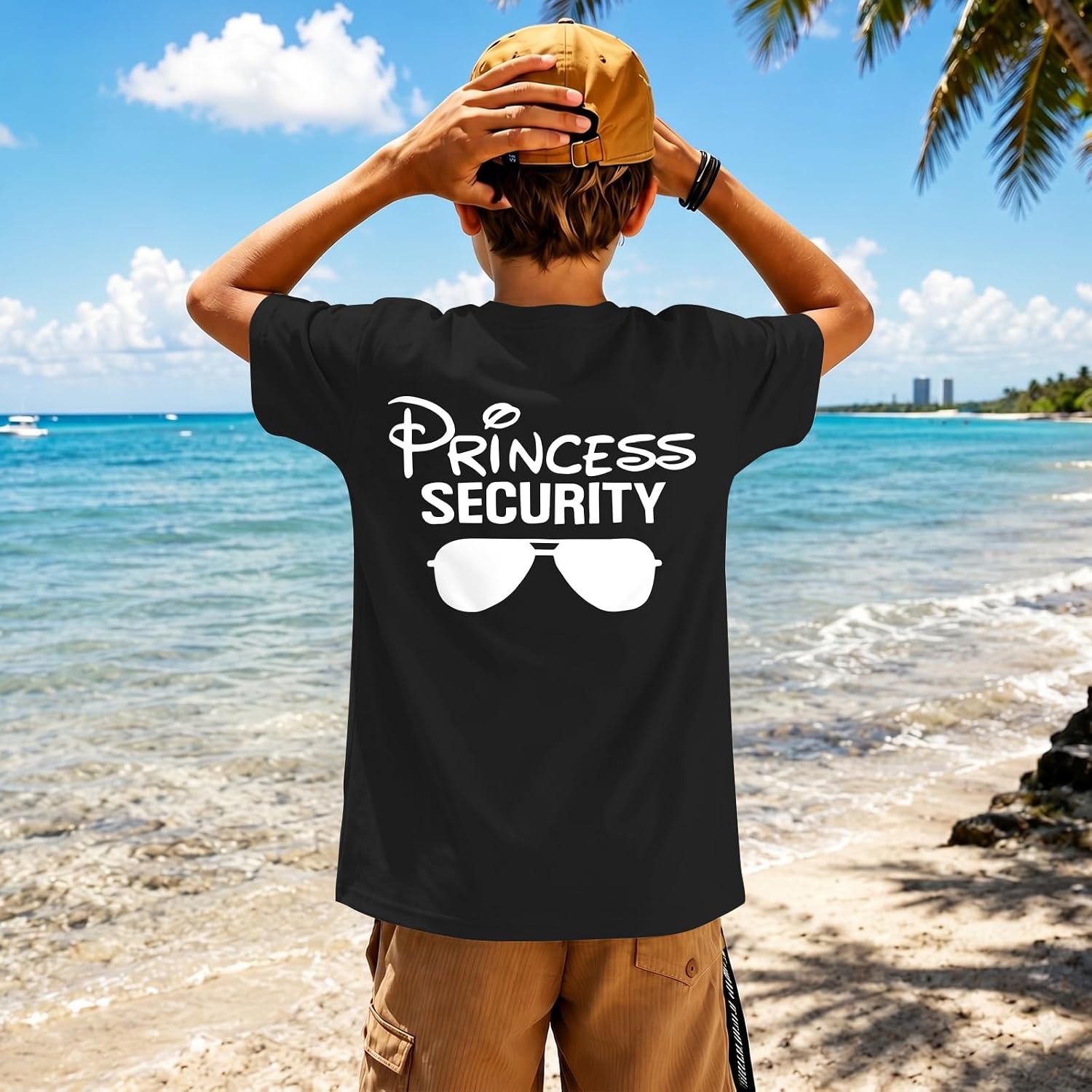 Boys Princess Security Team Shirt Funny Tshirt for Kids Graphic Tees Toddler Holiday Family Vacation Summer Tops