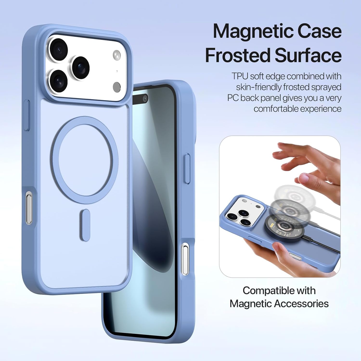 Compatible with i Phone 17 pro case Wallet, Detachable 17 pro Wallet case for Women/Men, Kickstand, Multiple Slots (Blue, for i Phone 17 pro) - Image 5