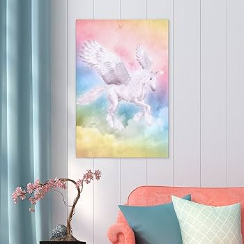 杏チアキ　サイン入れ　絵画　タペストリ　ユニコーン Amazon.co.jp: ポスターステッカー ユニコーンペガサス ウォール