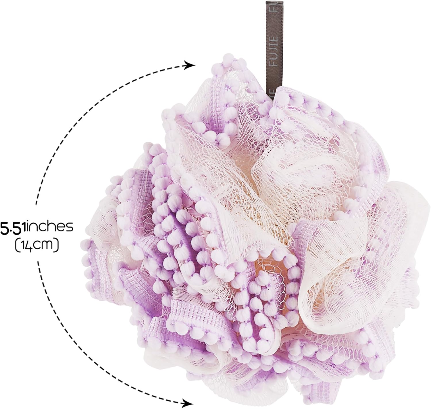 Loofah, Shower Bath Spong, Soft Shower Loofahs Balls, Globose lace Shower Ball, for Body Wash Scrubber Cleaning Loofah Bathroom Accessories (2Pcs) (Purple) - Image 5