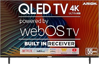 Arion 55-Inch 4K UHD Smart QLED TV WebOS With Built-in Receiver – ThinQ AI, Dolby Audio, HDR, Frameless Design, Bluetooth, Wi-Fi & Magic Remote Support – AR-55WOS