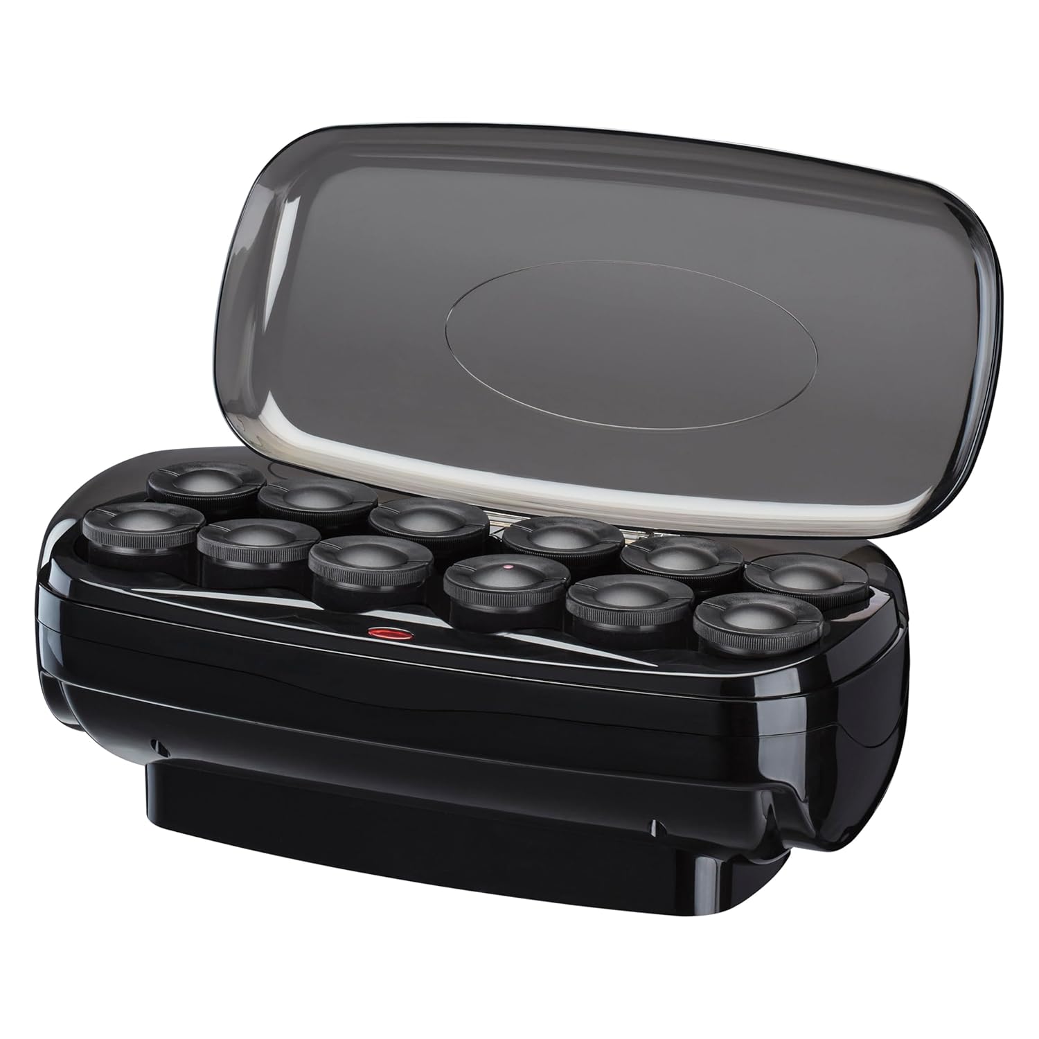 Conair Hot Rollers para cabello largo, mediano y corto, 12 rodillos de pelo calefactados de 1 ½" con clips, rulos calientes para mujeres, volumen y rizos, exclusivo de Amazon, negro