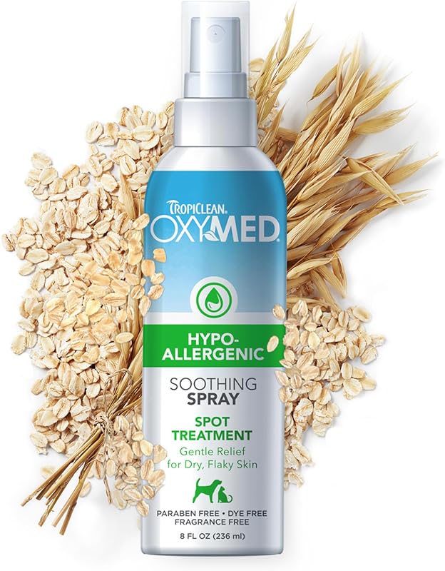 Spray Hipoalergênico TropiClean Oxymed para Coceira em Cães e Gatos, 240 mL