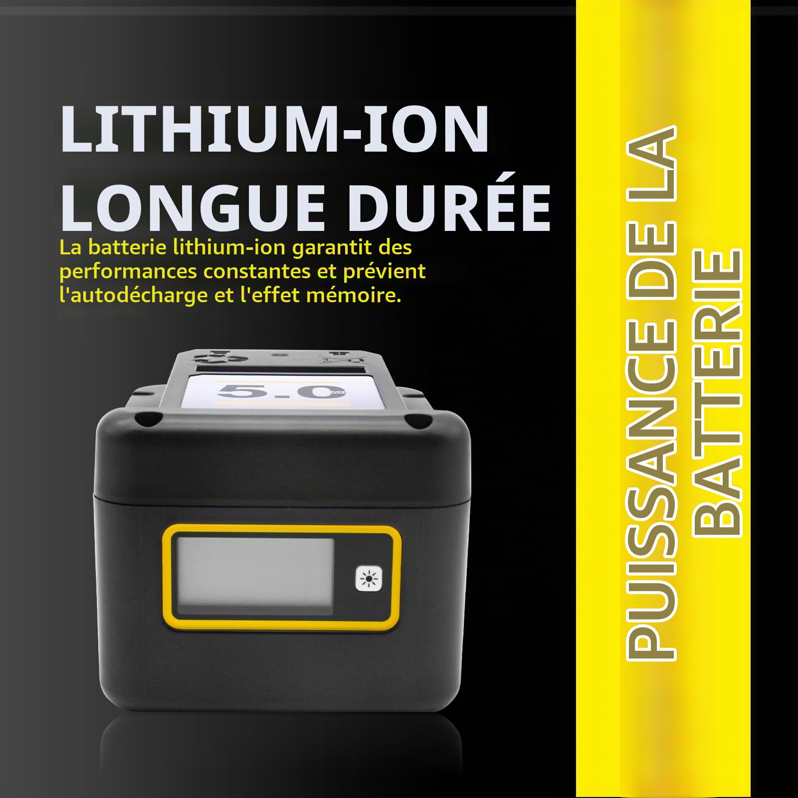 Batterie 18 V 5,0 Ah pour Kärcher, Batterie de Rechange pour Outils Kärcher, indicateur de Batterie en Temps réel, Compatible avec Tous Les Outils électriques 18 V