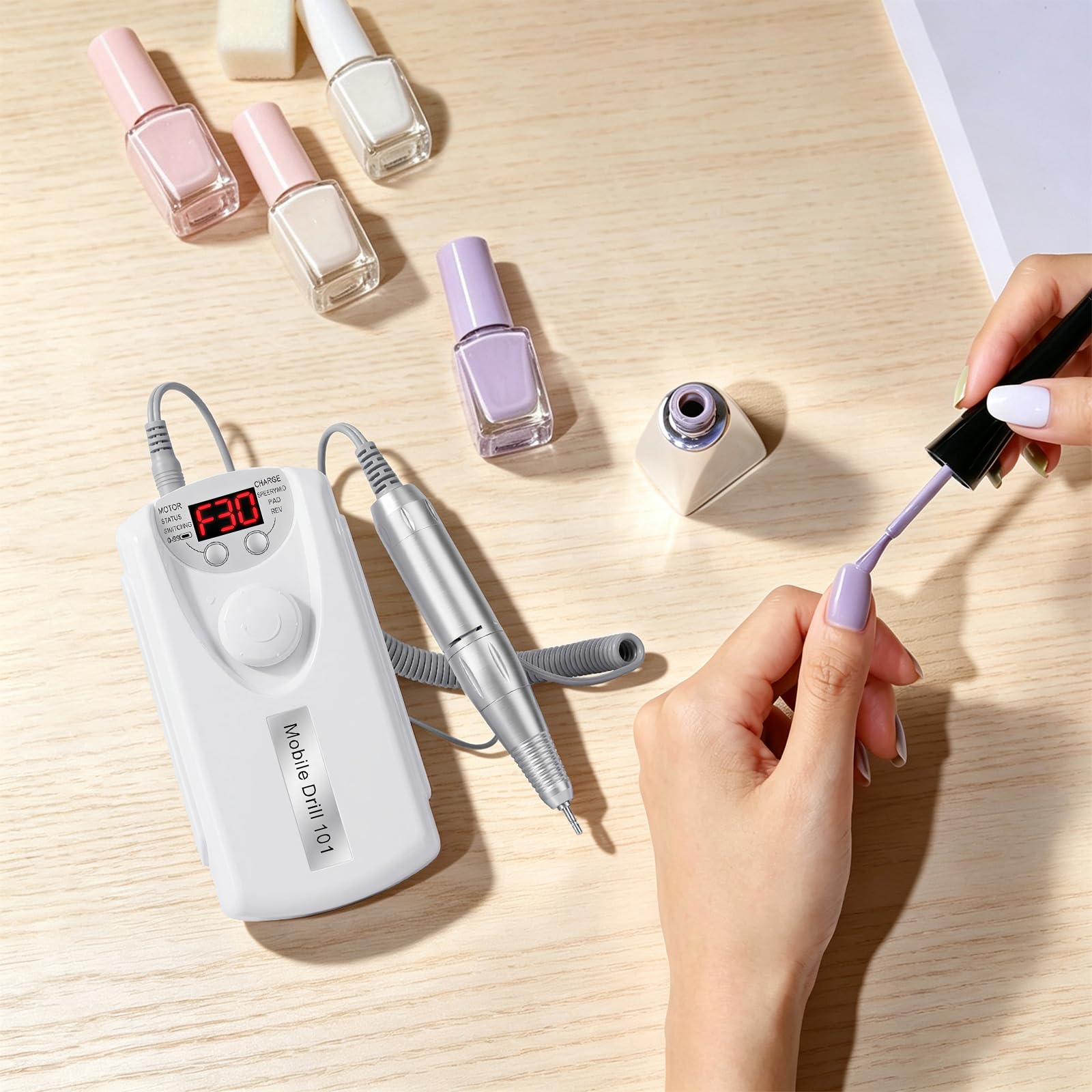 Fresa elettrica per unghie con 6 inserti a batteria