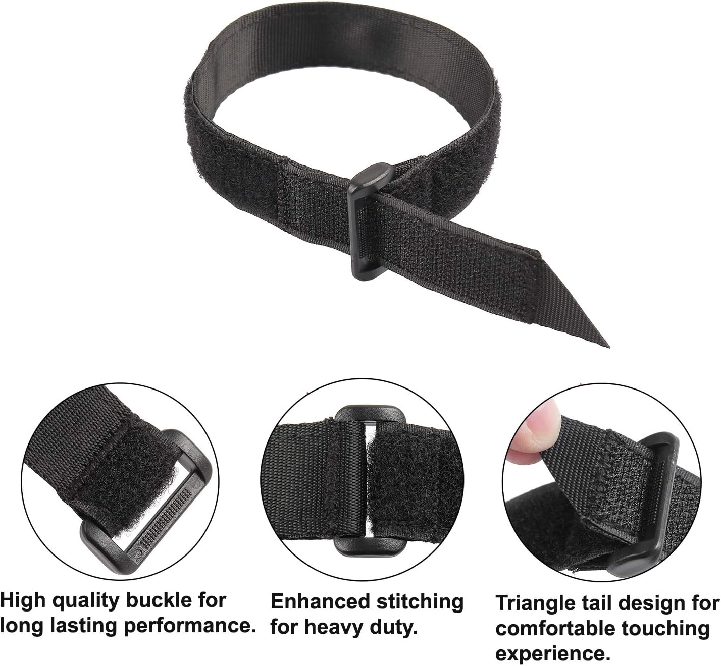 Ayaport Cinch Straps 1" x 18" Sturdy & Reusable Hook and Loop Covered with Nylon Webbing Securing Buckle Straps for All Purpose Cord Wrap Organizer Storage 8 Pack plus 4pcs Cable Ties (8, 1" x 18")
