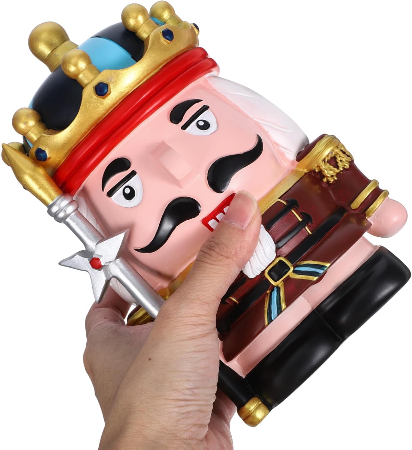 Nutcracker Piggy Bank Cute Holder for Boys and Girls Portable Money Saving Box Back Slot and Bottom Opening Home Decor and