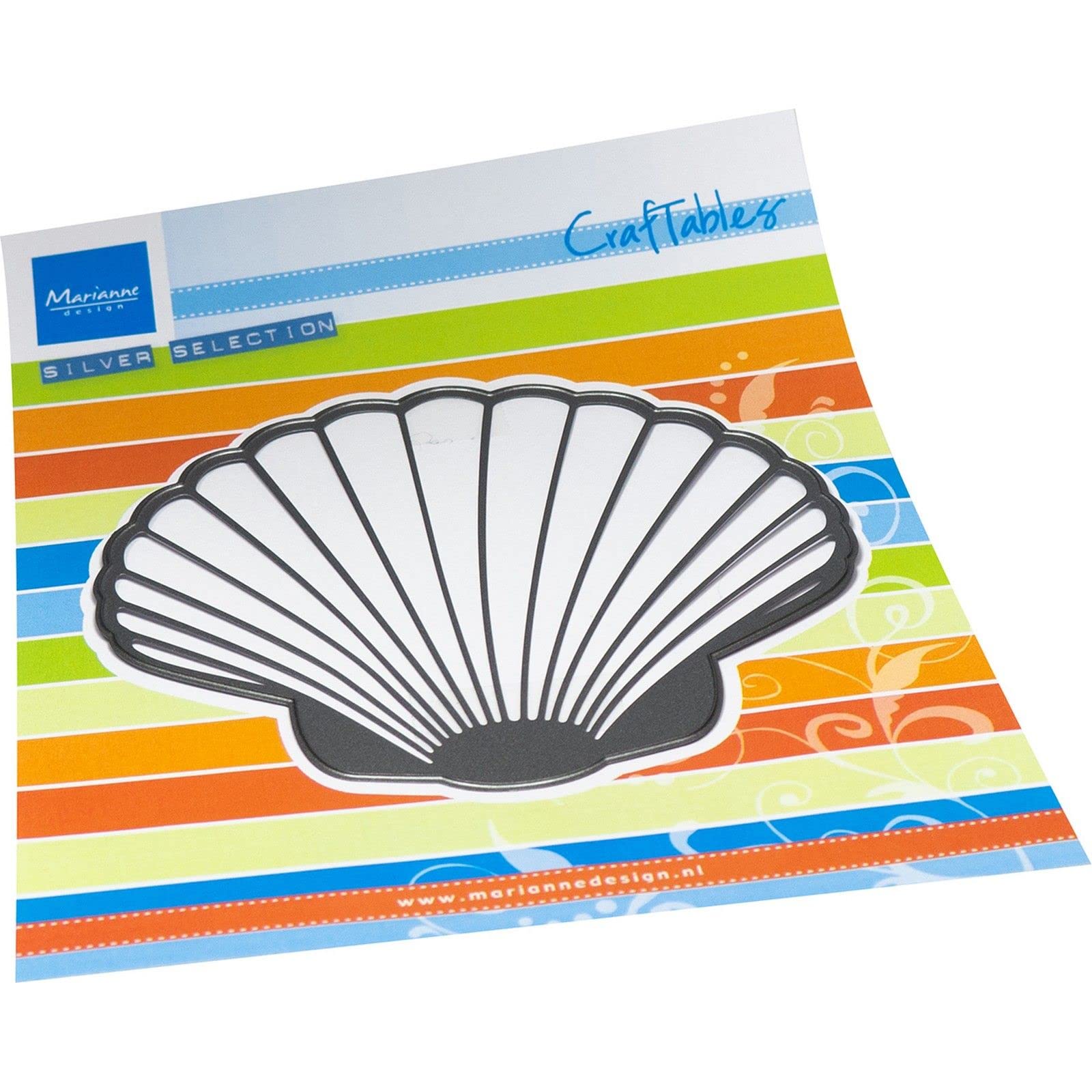 Marianne Design Craftables, Large Sea Shell, for Paper Craft Projects, Metal, Silver or White, One Size