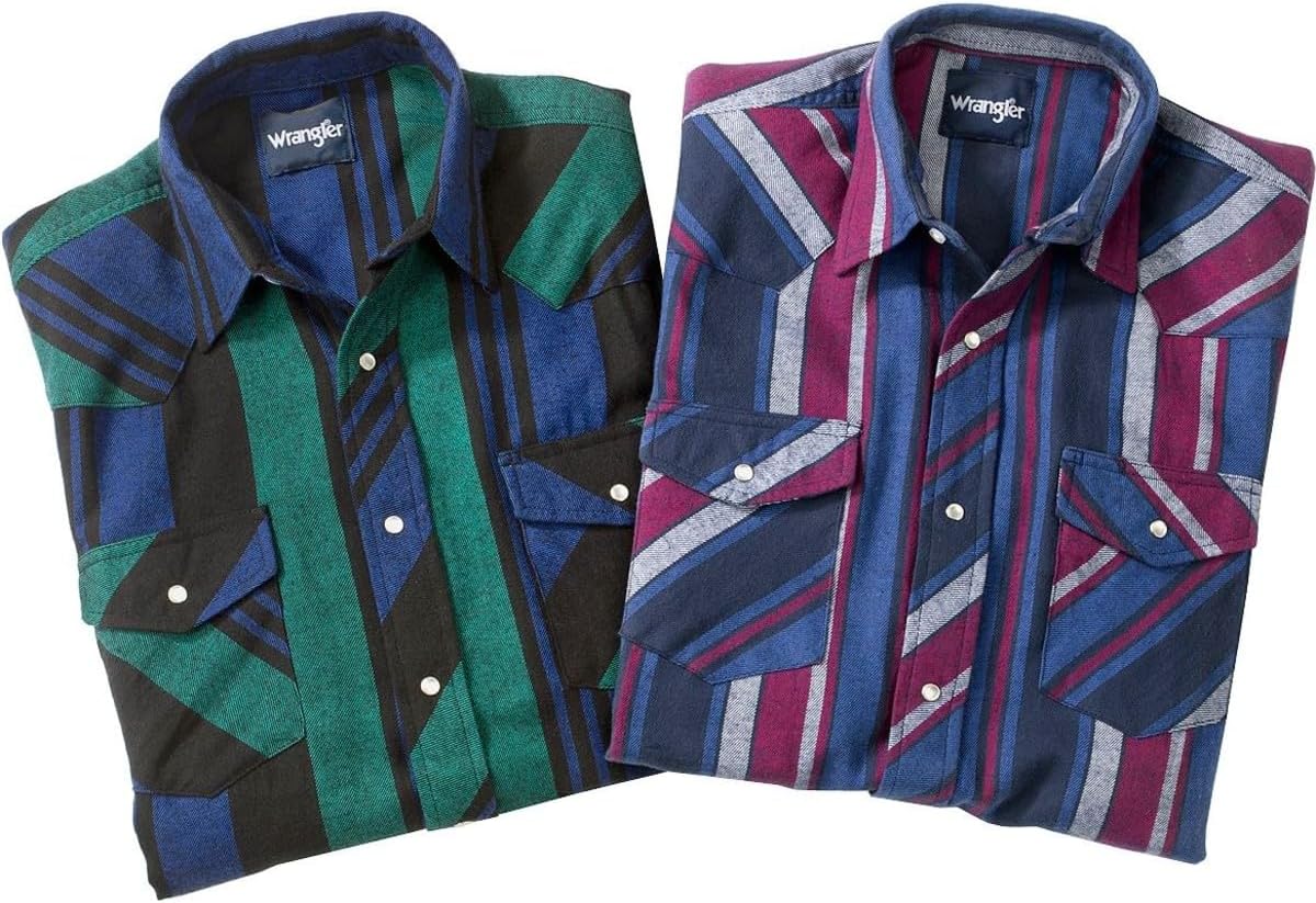 Wrangler Men's Western Flannel Shirt Lightweight