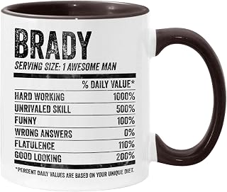 Brady Nutrition Personalized Name Funny Name Facts Cup 11oz Accent Mug