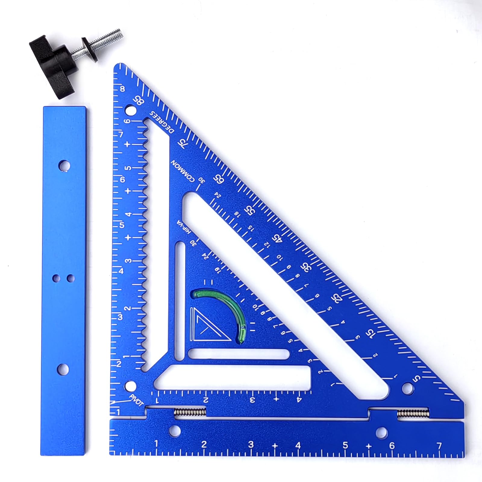 WOXMA 8.3" Ratter Square Tool with Jig Block - Flatwork and Repetitive Markings Specialty for Precise Carpentry Work,Sherwap Ratter Square Tool (Blue)