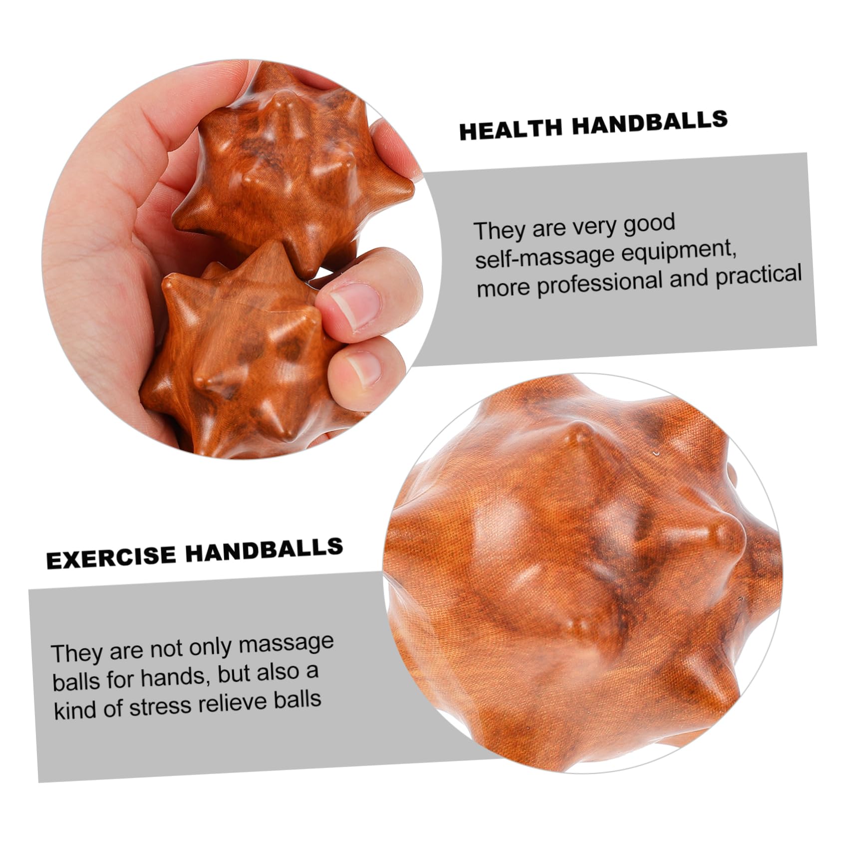 TOVINANNA 2-Pack Exercise Handballs High-Density Hand Massage Balls for Hand Acupoint Therapy Release Finger Muscle Tension Use