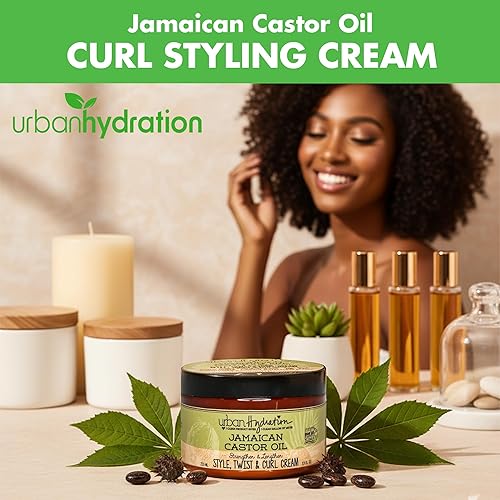 Miniatura 4 de Urban Hydration Crema de peinado de aceite de ricino jamaicano | Sin sulfatos, parabenos ni tintes, hidrata, espesa, evita la rotura y alarga para
