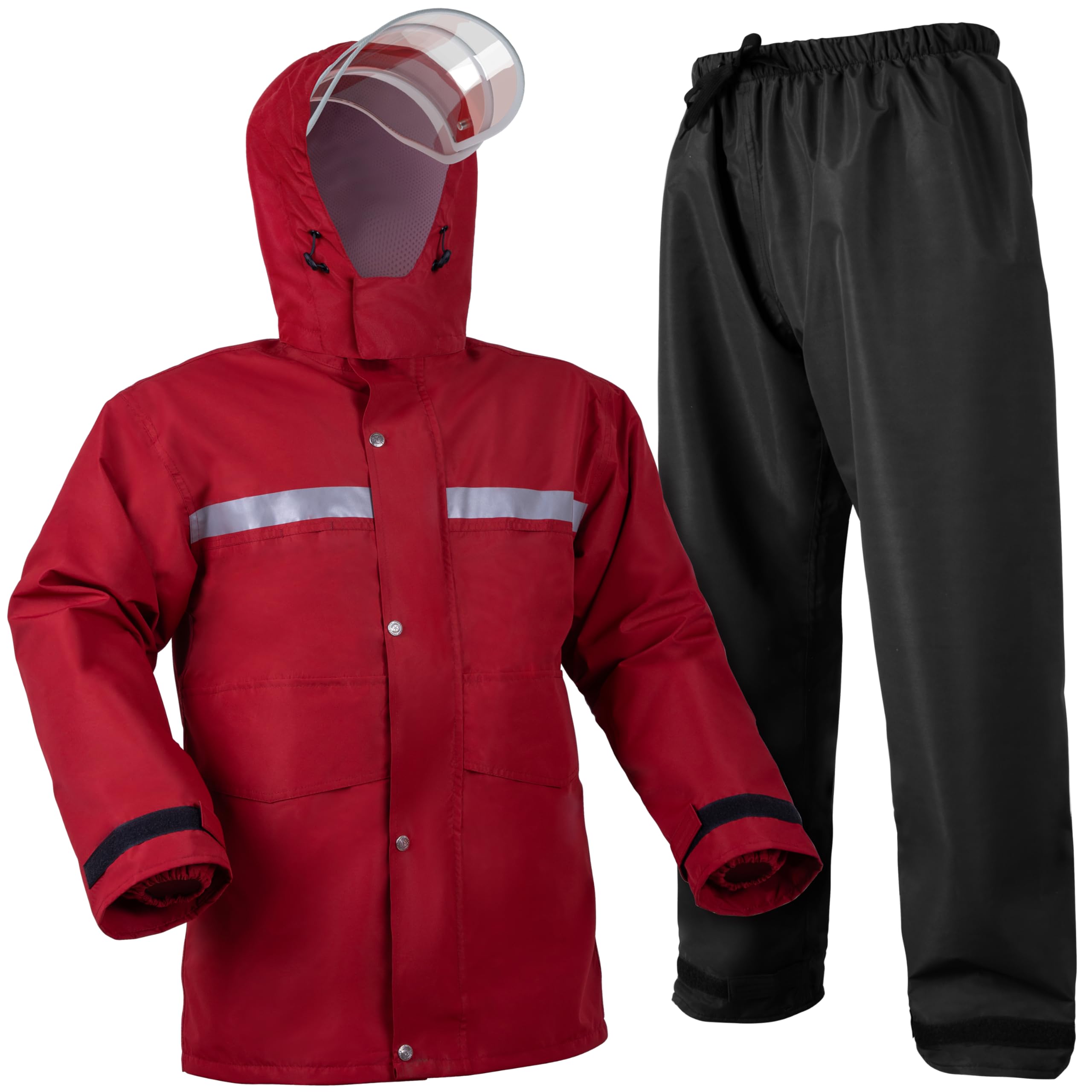 Coralrain Rain Suit Safety Waterproof Rain Jacket and Trouser Suit Raincoat With Hood lining For Men Women Adults Breathable