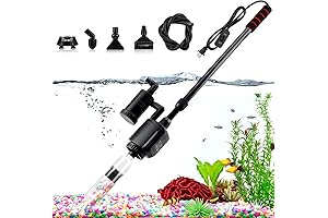 AQQA Electric Aquarium Gravel Cleaner: 6-in-1 Automatic Fish Tank Cleaning Solution