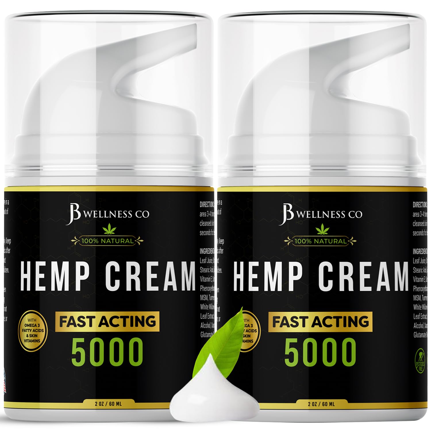 Hemp Cream -4oz- Neem, MSM, Turmeric, Emu Oil, Menthol, Aloe - 2 Pack - Image 4