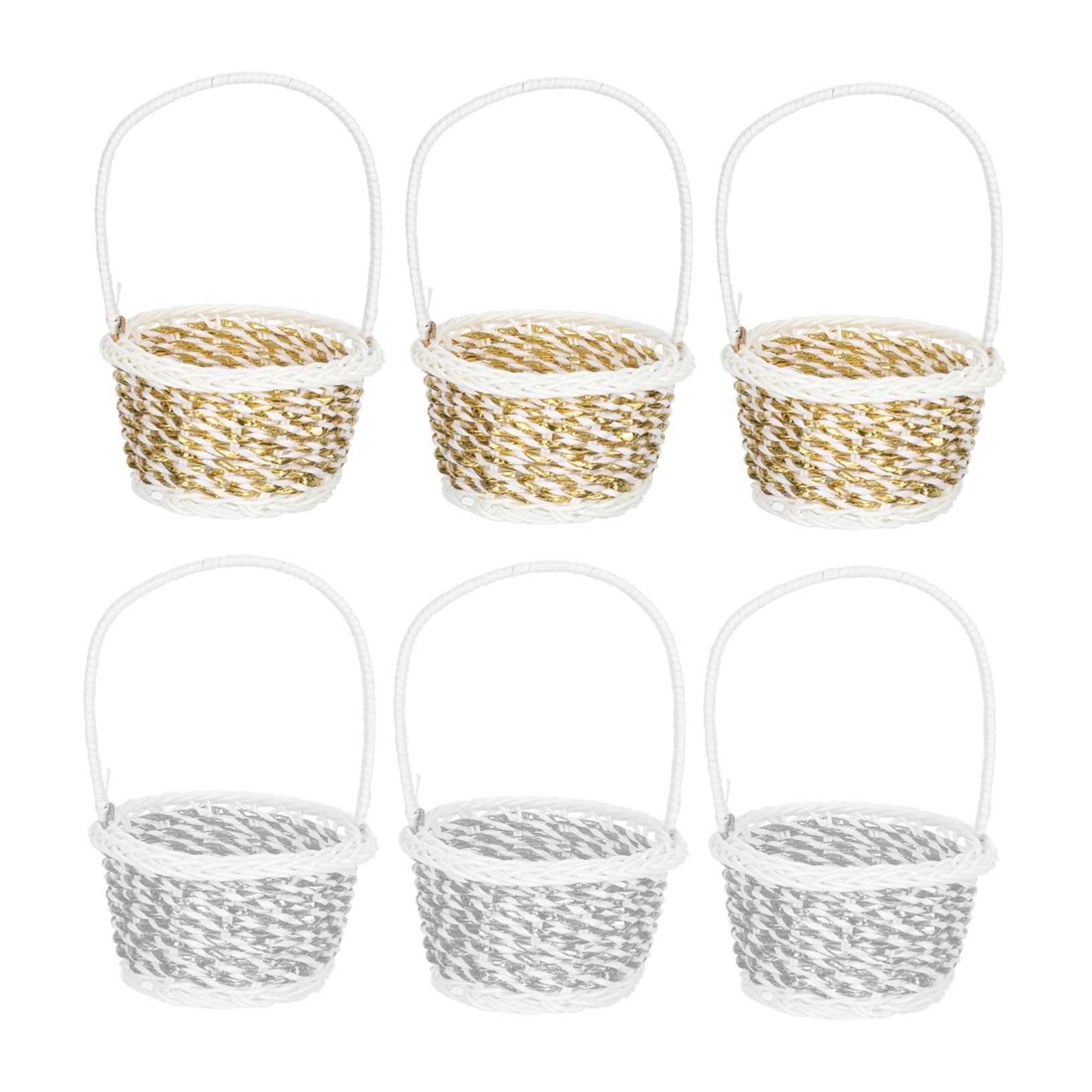 SUPVOX 6Pcs Handmade Woven Storage Basket Stylish Multi Purpose Fruit Snack Vegetable Baskets Durable Material for Easy Carrying for Home Organization and Decor