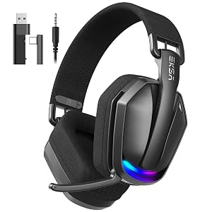 EKSA 2 4GHz Wireless Gaming Headset for PS5 PS4 PC Switch Mac Bluetooth 5 4 Gaming Headphones with