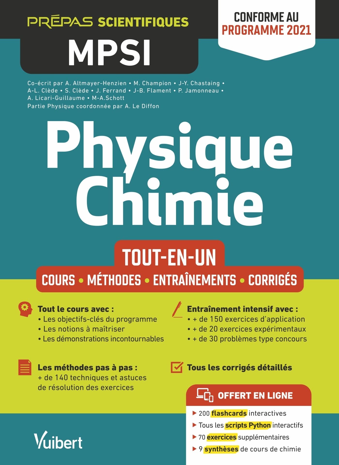 Physique-Chimie MPSI - Tout-en-un: Cours - Synthèse - Méthodes détaillées - Exercices corrigés Conforme à la réforme 2021