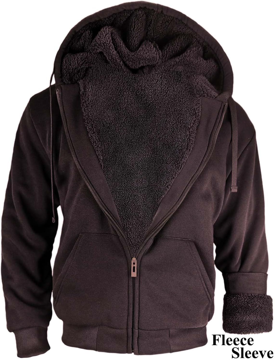 ZeroStage Heavyweight Full Sherpa Fleece Lined Hoodies for Men Zip Up Jacket, Winter Thick Sweatshirt - Image 5