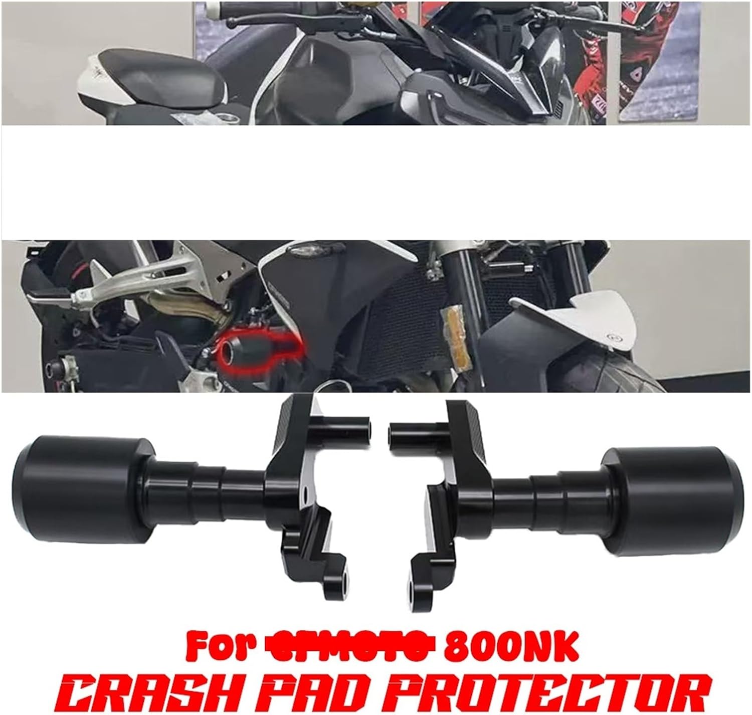 Frame Sliders 800NK NK800 Motorcycle Engine Guard Crash 800NK Motorbike Bumper Slider Ati-Drop Ball Fit for CFMOTO 800NK 2023 Universal(Army Green)
