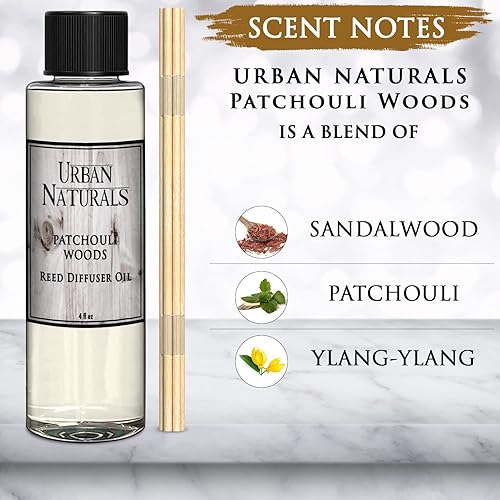 Miniatura 398 de Urban Naturals Reed Diffuser Oil Refill Ocean Mist Sea Salt with Salt Spray, Violet Leaf, Sea Grass, Driftwood 8 oz + Free Reed Sticks, Made in The