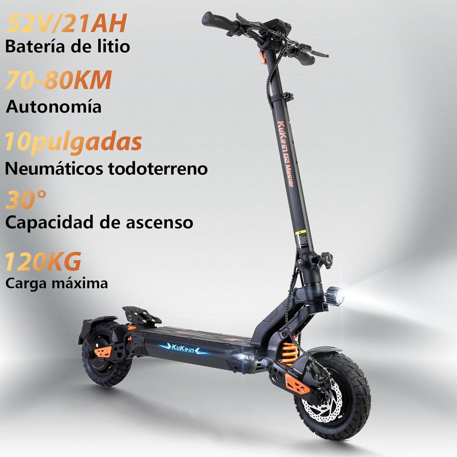 Kukirin G2 Master Patinete Eléctrico Adultos, Electric Scooter, Autonomia 70KM,NeumÃticos de 10",Freno de Disco,Aleación de Aluminio,3 Modos de Conducción, Carga120KG