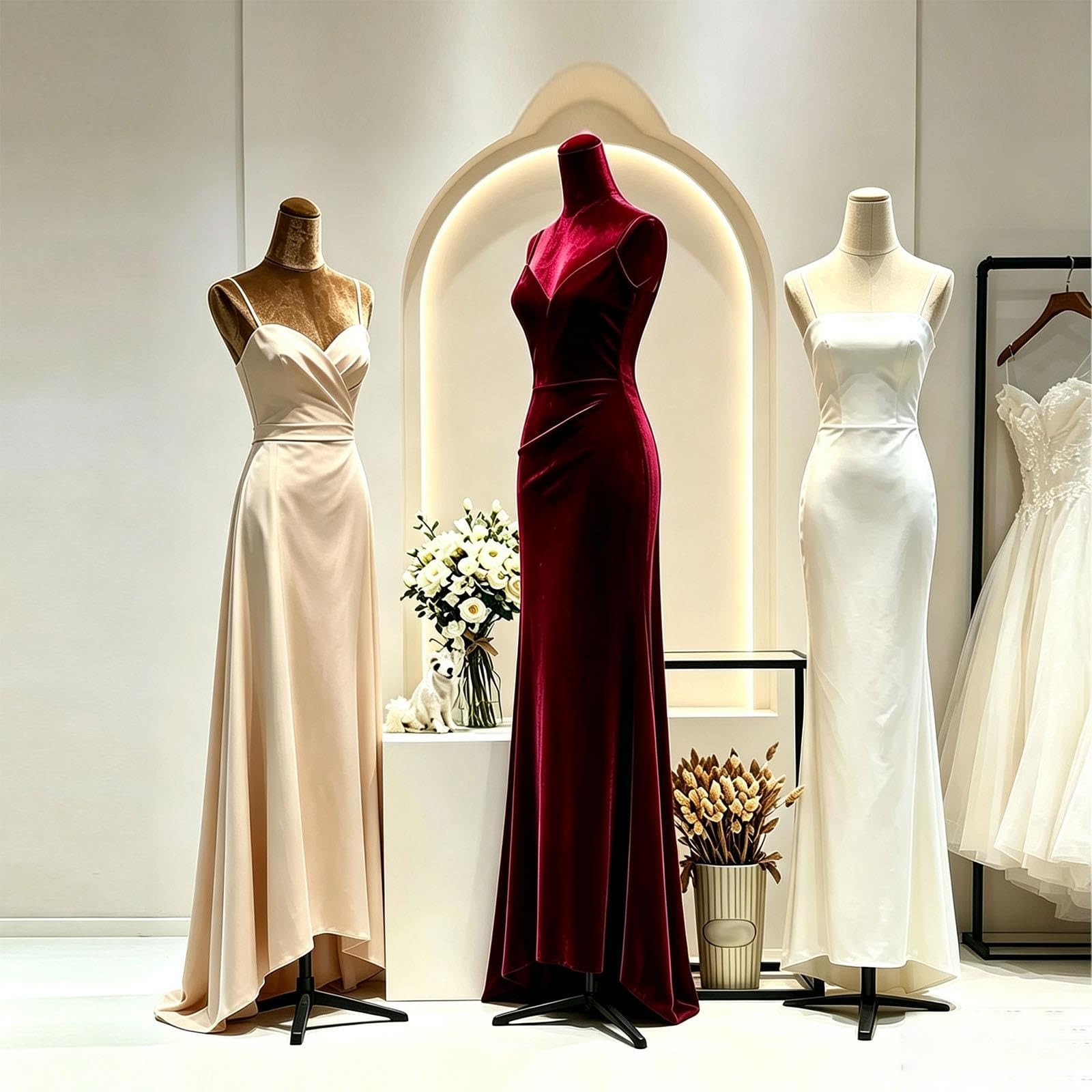 Maniquí Femenino Alfilerable de Terciopelo, Altura Total Regulable